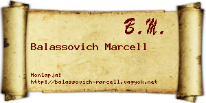 Balassovich Marcell névjegykártya